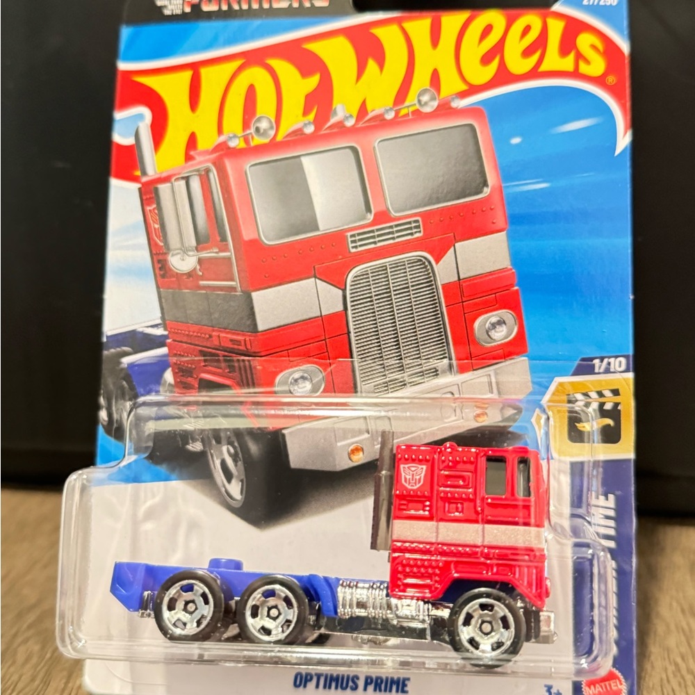 Mattel Optimus Prime Red and Blue Hot Wheels Semi Truck